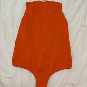 Skims Orange Sleeveless Bodysuit